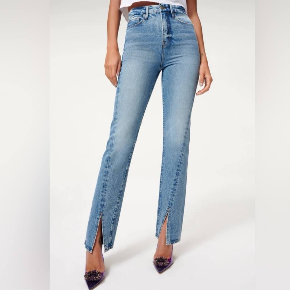 Good American Good Boy Inseam Split Jeans 0/25